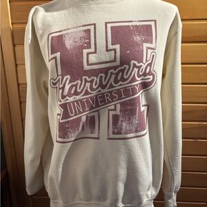 Harvard Cream and Purple Sweatshirt